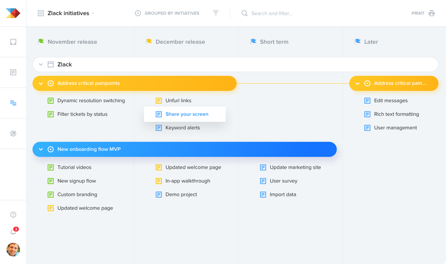 Demo projects. Happydesk. Productboard Roadmap. Productboard. Salesforce user Group in Hamburg.